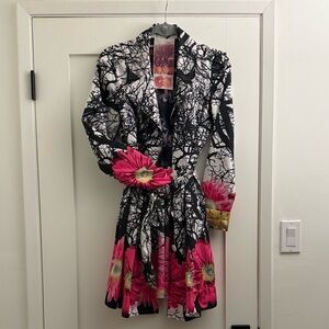 Desigual Black and White Artistic Coat
